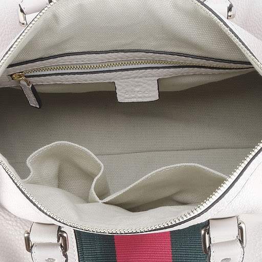 1:1 Gucci 247205 Vintage Web Medium Boston Bags-Cream Leather - Click Image to Close